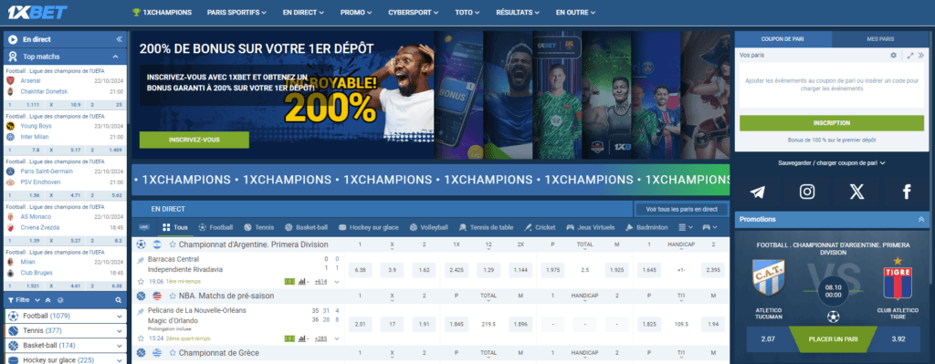 Meilleurs sites de paris sportif CI 1xbet 